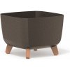 PROSPERPLAST Kvetináč GRACIA SQUARE ECO WOOD kávový 29cm