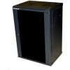 XtendLan 19" jednodielny nástenný rack 15U dodávaný zložený hĺbka 450 mm sklenené dvere nosnosť 60 kg WS-15U-64-BLACK-P