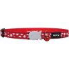 RedDingo Obojok White Spots 12mm/20 až 32cm - Červený