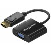 Redukcia AlzaPower DisplayPort (M) na VGA (F) 0.1m lesklá čierna (APW-ADDPVG01B)