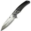 IZMAEL Damaškový outdoorový skladací nôž Maison Čierna 8.5 cm