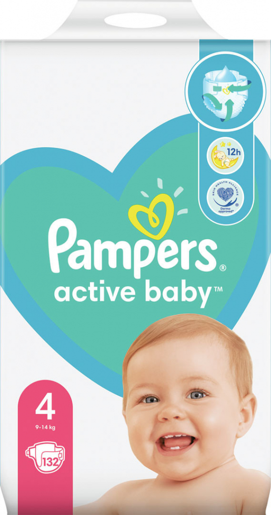 Pampers active baby 4 hot sale 132