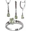 A-B Set of silver jewelry Orion with Czech meteorite moldavite and garnets 20000057