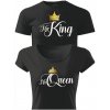 T-ričko Jeho Královná Jej Kráľ zlatá koruna (King a Queen) Farba trička: Čierna, Pánska veľkosť: S, Dámska veľkosť: XL