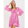 Ružové minišaty s volánom v boho štýle -TW-SK-BI-0761.92-pink ONE SIZE