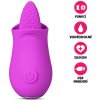 Silikonový vibrátor USB Silicone Flower Tongue fialový