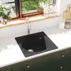 Jednokomorový drez VidaXL Kitchen granit čierny
