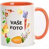 HRNČEK S FOTKOU FAREBNÝ RÁMIK ZVIERATKÁ 350 ML FOTOPOŠTA Farba: ORANŽOVÝ