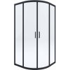 Deante Funkia sprchovací kút 80x80 cm polkruhová čierna matné/priehľadné sklo KYP_N52K