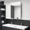 vidaXL LED kúpeľňová zrkadlová skrinka žiarivá sivá 60x11x80 cm 326506