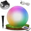 Solárna záhradná lampa LED poháňaná guľou 2W 6000K studená RGB biela IP44 30cm Masterled