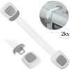 BabySafety 6316-1 Detská poistka na skrinky, Bezpečnostná zábrana NASTAVITEĽNÁ, 2ks, bielo-šedá