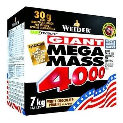 Gainer Weider Mega Mass 4000, 7kg, čokoláda (4044782326152)