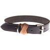 COBBYS PET Obojok z pravej kože vzorovaný s koženým pútkom