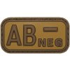 MFH nášivka krvná skupina 3D AB negative khaki 5x2,5cm