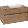 VILLEROY & BOCH Collaro závesná skrinka pod umývadlo na dosku (umývadlo v strede), 2 zásuvky, 1000 x 500 x 548 mm, Oak Kansas, C10900RH