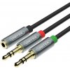 Kabel Unitek Jack 3.5mm - Jack 3.5mm x2 0.2m srebrny (Y-C957ABK)