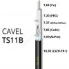 Koaxiálny kábel CAVEL TS11B, LSZH, 10.3mm, Class A++(B2ca,s1a,d1,a1), predaj na metre