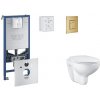 Grohe Rapid SLX - Set predstenovej inštalácie, klozetu, dosky SoftClose a tlačidla Skate Cosmopolitan, kefovaný Cool Sunrise SANI11BB4101