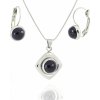 Foxette Blue Sand a Cats Eye dvojitá souprava šperků JF_0140 Modrá