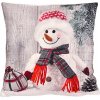 Vianočná 3D návliečka, Snehuliak a vetvička s guľou, 40 x 40 cm