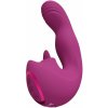 Multifunkčný vibrátor Vive Yumi ružový, silikónový vibrátor s pohyblivou hlavou a jazykom 16 x 3,5 cm