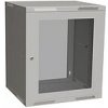 Nástenný rozvádzač Solarix SENSA LITE 12U 450mm, sklenené dvere, RAL 7035, SENSA-L-12U-545-11-G 83000105