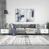 Konferenčné stolíky 2 ks lesklé biele 50x50x40 cm kompoz. drevo-ForU-829385