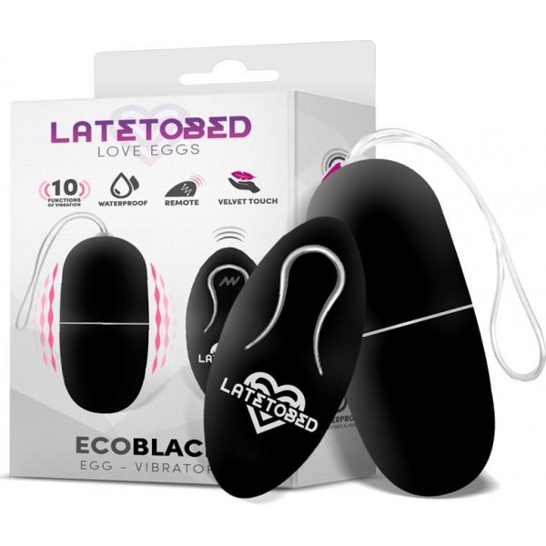  LateToBed Ecoblack Vibrating Egg with Remote Control Black