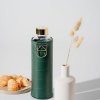 Equa Sklenená fľaša MISMATCH Green Forest, v koženkovom obale Borosilikátové sklo 750 ml