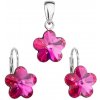 Súprava sa Swarovski Elements kvetinka 39143.3 fuchsia