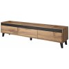 Cama Meble Tv stolík NORD dub wotan/antracyt drevo 185 cm x 42 cm x 38 cm