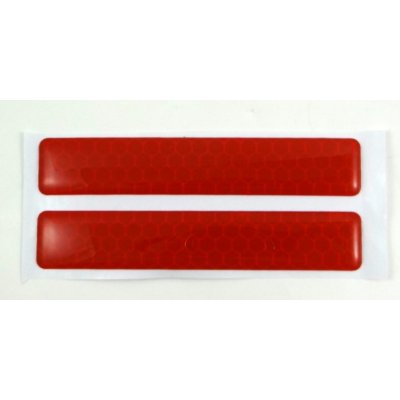 Reflexné živicové nálepky na auto pásiky červené 10cm