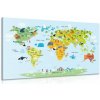 Dreamvido Obraz detská mapa sveta so zvieratkami Varianta: 120x80