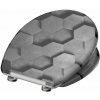 WC sedadlo SCHÜTTE GREY HEXAGONS| Duroplast, Duroplast, Soft Close