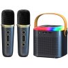 Fotověci Bezdrátový Přenosný Mini Karaoke Set 2X Mikrofon Reproduktor s Bluetooth Zvuková Karta RGB Light