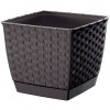 kvetináč 25cm RATOLLA SQUARE DRLK250-440U umbra plastový PROSPERPLAST