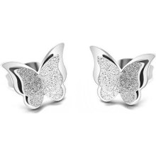 Troli ocelové motýlí náušnice Metal Butterfly KES-048-SIL