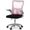 Autronic KA-K2008 PINK Kancelárska stolička, ružová sieťovina, šedý plast, kolieska na tvrdé podlahy
