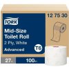 Toaletný papier, T6 systém, 2 vrstvový, 100 m, TORK Advanced, extra biely