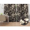 Biante Zamatový záves Tamara TMR-034 Kvety gardénie na hnedosivom 135x150 cm