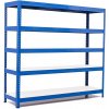 Policový regál Trestles RH 1500x1600x450, nosnosť 1500 kg, 5 políc Farba: modrá, Typ police: biela HDF 5 mm