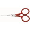 Nožnice rovné-plast.rukoväť (červené); Kretzer Solingen ŠPIRALE