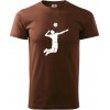 Volejbal náprah muž - Klasické pánske tričko vyššej gramáže - XS ( Čokoládová )