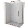 Mexen Velar posuvná sprchová kabína 140 x 75 cm, transparentná, kartáčovaná meď - 871-140-075-01-65