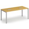 Rokovací stôl PRIMO SQUARE, 180x80 cm, buk + 2x stolová zásuvka TYP III, strieborná
