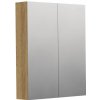 INTEDOOR Zrkadlová skriňa BEE, 2 dvere, el.zásuvka, IP44, š. 60cm, dub Hickory