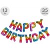 Balón narodeninový Happy Birthday 35 cm/13 ks, farebný