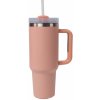 Štýlový termohrnček so slamkou - svetlo ružová - 1,18L