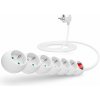 Predlžovací kábel CONNECT IT predlžovací 230V, 6 zásuviek + vypínač, 3m, biely (CI-1282)
